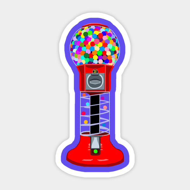 Gumball Machine Sticker by Art by Deborah Camp